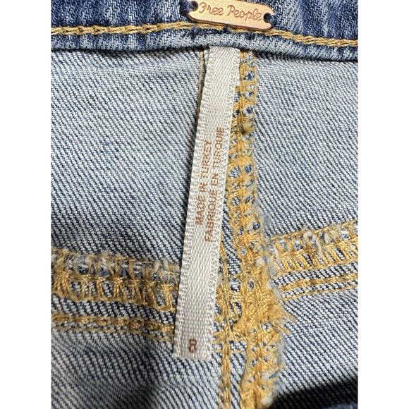 Free People Alara Midi Skirt Denim Size 8 Asymmetrical Cowgirl Festival - Picture 3 of 7